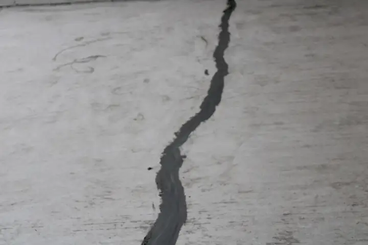 Close detail of concrete crack repair