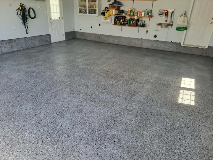 Grey finished garage coating